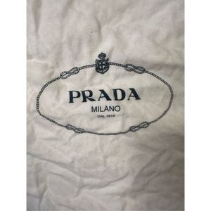 Prada cream/white accessory/dust bag/shoe/ travel bag, 21.5 x 17